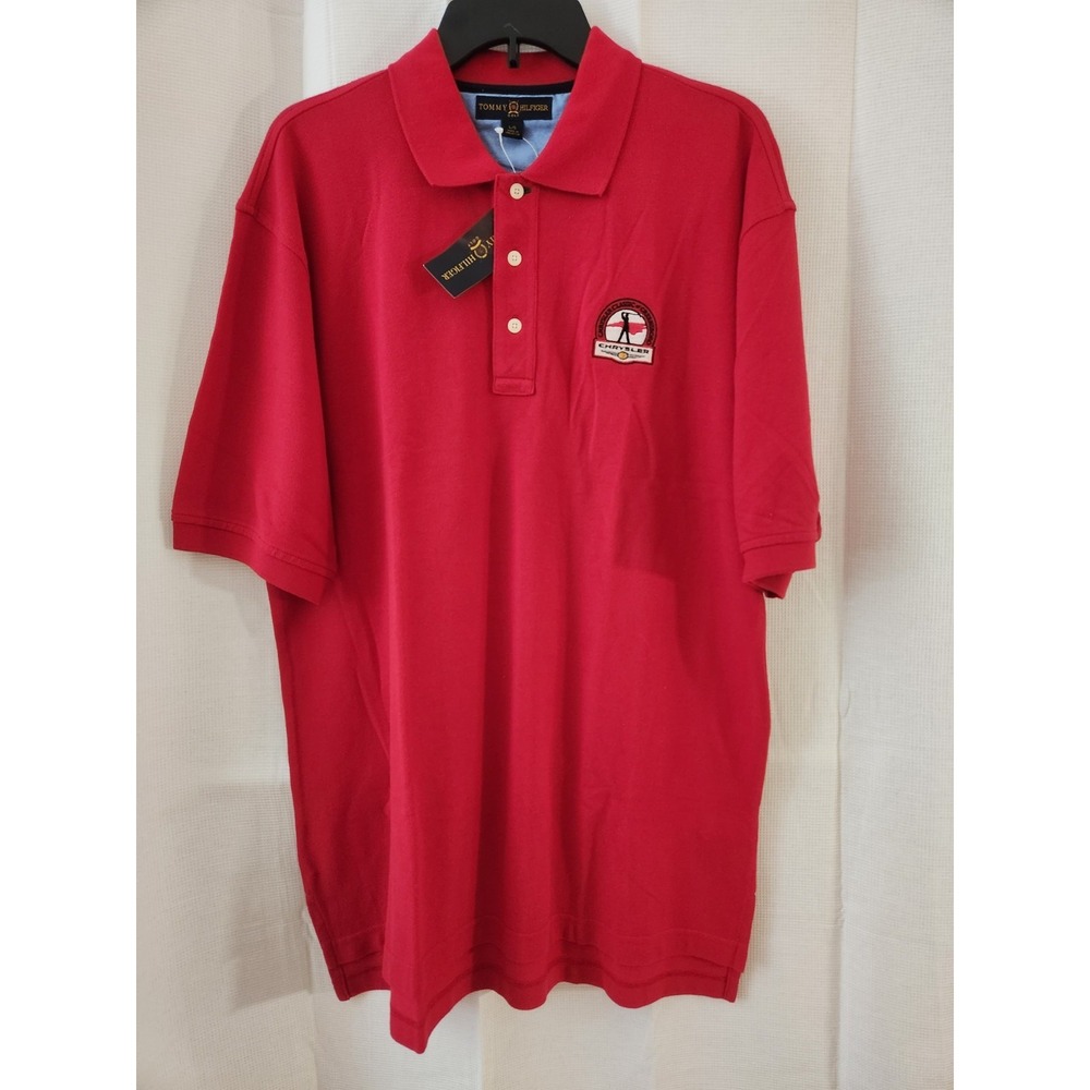 NWT Tommy Hilfiger Greensboro Chrysler Classic Men's Red Polo Golf Shirt Size L